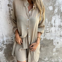 ANNALENA - SET HEMD UND KURZE HOSE – Khaki