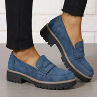 Valeria | Bequeme klobige Slipper für Frauen mit Plattform – Blau