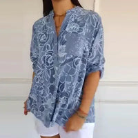 TILDA - LOCKERE BEDRUCKTE BLUSE – Hellblau