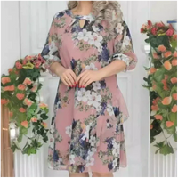 JUTTA - BLUMIGES KLEID AUS CHIFFON – Rosa