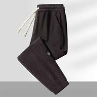 PASCAL - GERIPPTE JOGGINGHOSE MIT KORDELZUG – Braun