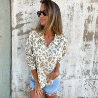 KÜBRA - LOSES HEMD MIT ANIMALPRINT – Weiß