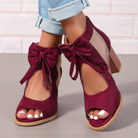 ADRIANA | Damen Sandalen Schleife – Rot