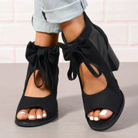 ADRIANA | Damen Sandalen Schleife – Schwarz