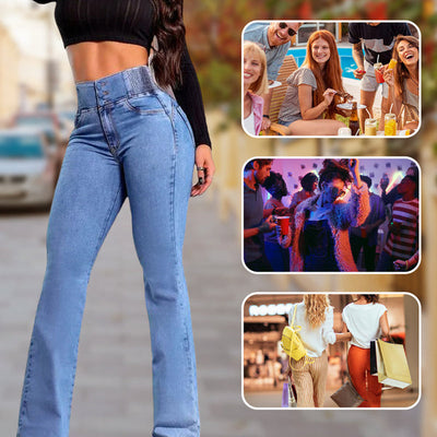 AYSUN - ELASTISCHE AUSGESTELLTE JEANS MIT HOHER TAILLE
