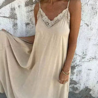 Ria™ | Elegantes Kleid mit V-Ausschnitt – Khaki