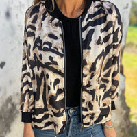 Madelon™ | Frühlingsjacke mit Reißverschluss und Zebramuster – Beige