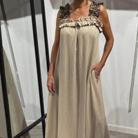 Tabea | Lässiges ärmelloses Kleid mit Taschen – Khaki