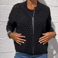 ELINA - STRICKJACKE MIT REISSVERSCHLUSS – Schwarz