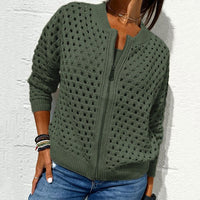 ELINA - STRICKJACKE MIT REISSVERSCHLUSS – Grün