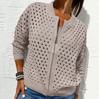 ELINA - STRICKJACKE MIT REISSVERSCHLUSS – Khaki