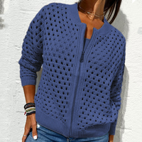 ELINA - STRICKJACKE MIT REISSVERSCHLUSS – Blau