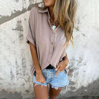 EDELTRAUD - LOCKERE BLUSE MIT KNÖPFEN – Lila