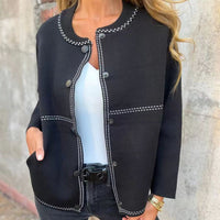 ZÜBEYDE - CARDIGAN MIT KNOPFLEISTE – Schwarz