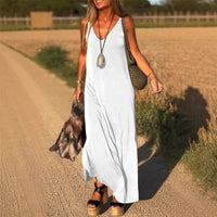 Amber™ Maxikleid mit Tank-Stil – Weiß