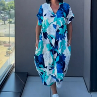 Eleonore™ Bequemer Eleganter Kleid – Blau