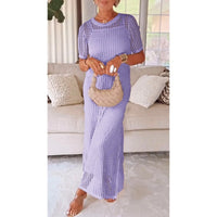 Valesse - Soft-Touch Maxikleid im Lagenlook – Lila