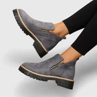 Nina | Damen Stiefel modern elegant hochwertig – Grau