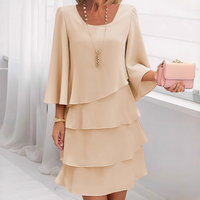 Nira - Kleid mit weichem Griff und Rüschensaum – Khaki