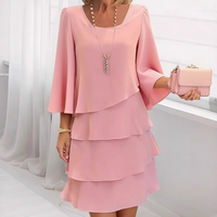 Nira - Kleid mit weichem Griff und Rüschensaum – Rosa