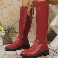 Bea™ – Elegante halbhohe Stiefel mit Seitlichem Reißverschluss – Rot
