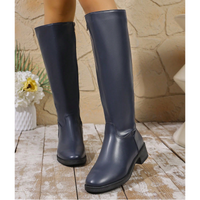 Bea™ – Elegante halbhohe Stiefel mit Seitlichem Reißverschluss – Blau
