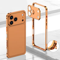 Metallrahmen-iPhone-Hülle mit Wärmeableitung und Seepferdchen-Schnallen-Design – Orange