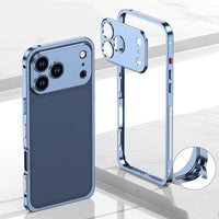 Metallrahmen-iPhone-Hülle mit Wärmeableitung und Seepferdchen-Schnallen-Design – Hellblau