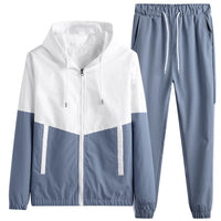 | Herren-Jacke mit Kapuze – Hellblau
