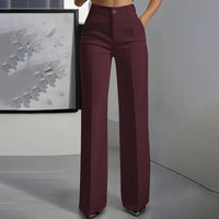 Bibi | Damen-Anzughose mit hoher Taille – Weinrot