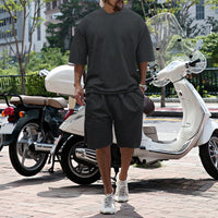 Eamon - lässiges Oversize T-Shirt- und Shorts-Set – Dunkelgrau