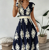 Osyrel - Bedrucktes Midikleid – Marine