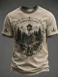 Herren-T-Shirt aus Deutschland im Schwarzwald-Stil mit Vintage-Print – als bild