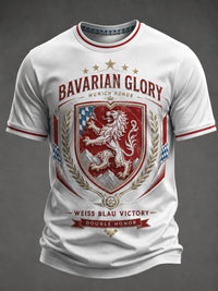 Herren-T-Shirt mit deutschem bayerischem Glanz-Print – Weiß