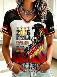 Frauen Deutschland Fußball Fan Print T-Shirt – als bild