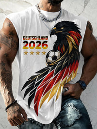 Herrenweste mit deutschem Fußballfan-Print – Weiß