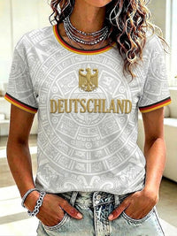 Damen-Fußball-T-Shirt mit Deutschland-Druck – als bild