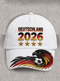 Unisex-Basecap mit Fußball-Design aus dem deutschen Urlaubsort – Weiß