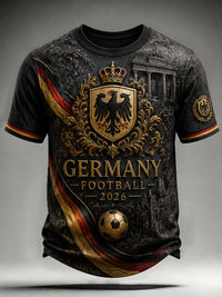 Herren-Vintage-Deutschland-Fußballfan-T-Shirt mit Aufdruck – als bild