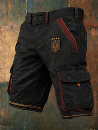 Herren-Fußball-Shorts mit Deutschland-Druck – Schwarz