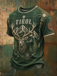 Herren-Casual-T-Shirt mit Österreich-Print – Dunkelgrün