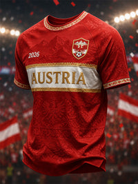 Herren-Geschenk für Fußballfans – bedrucktes Freizeit-T-Shirt – Rot