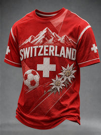 Herren-T-Shirt mit Schweizer Team-Fanprint – als bild