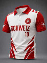 Herren-T-Shirt mit Schweizer Fußballfan-Print – als bild
