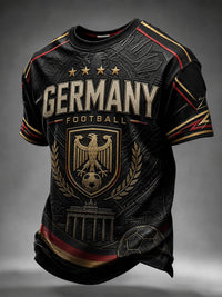 Herren-Fußball-T-Shirt aus Deutschland mit kurzen Ärmeln – Schwarz