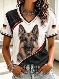 T-Shirt mit Aufdruck einer deutschen Schäferhündin für Damen – als bild