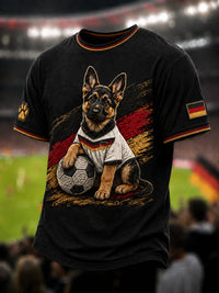 Herren-T-Shirt mit Deutscher Schäferhund- und Fußball-Print – als bild