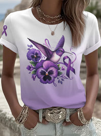 Frauen Alzheimer Pansy Kolibri T-Shirts – Lila