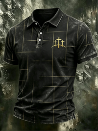 Herren-Poloshirt aus Baumwolle – Schwarz