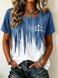 Frauen glauben kurz ärmel iges T-Shirt – als bild
